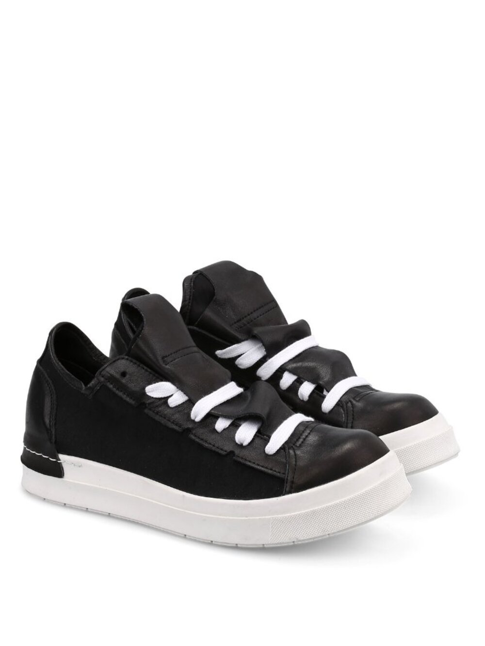 $700 CINZIA ARAIA LACE UP LEATHER TONAL SNEAKER BLACK WHITE 38 (TF1) RARE